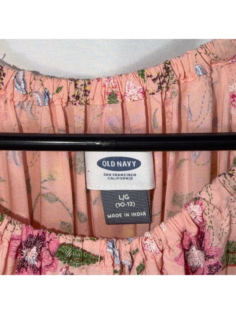 Old Navy Girls Large 10–12 Pink Floral Tiered Maxi Dress